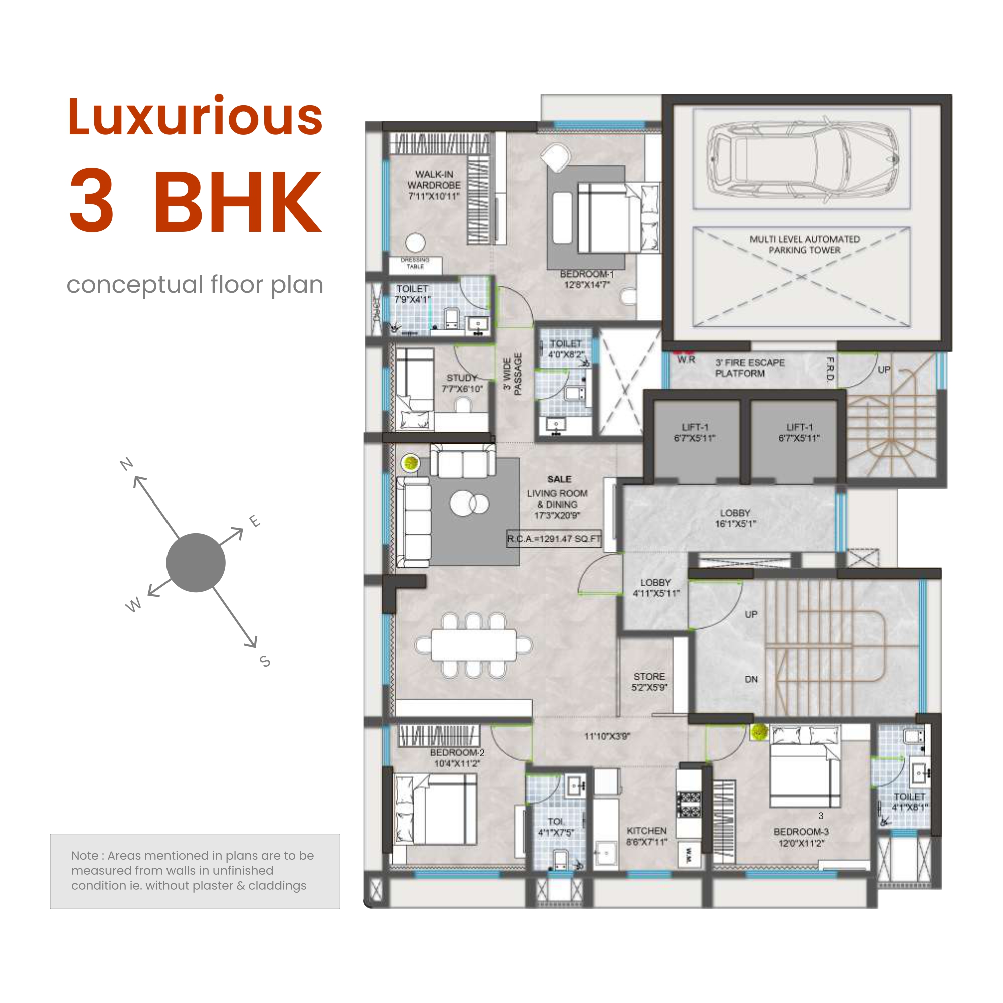 Luxurious 3 BHK at Saffron by Buildarch-GP